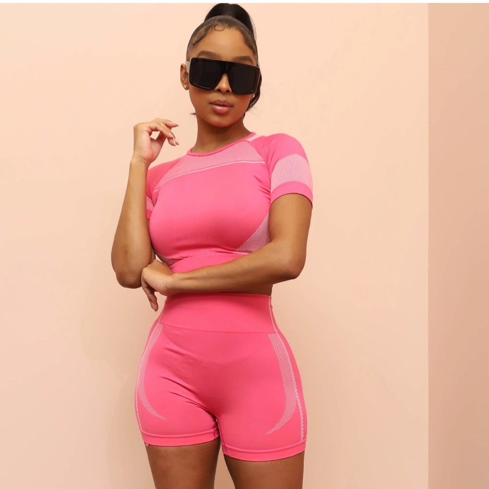 Biker Short Set - Fuchsia